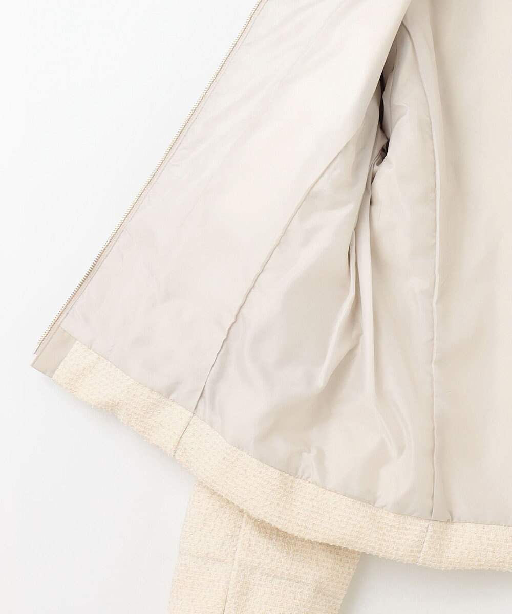 ANY SIS L 【2WAY】ツイードノーカラー ダウンジャケット 