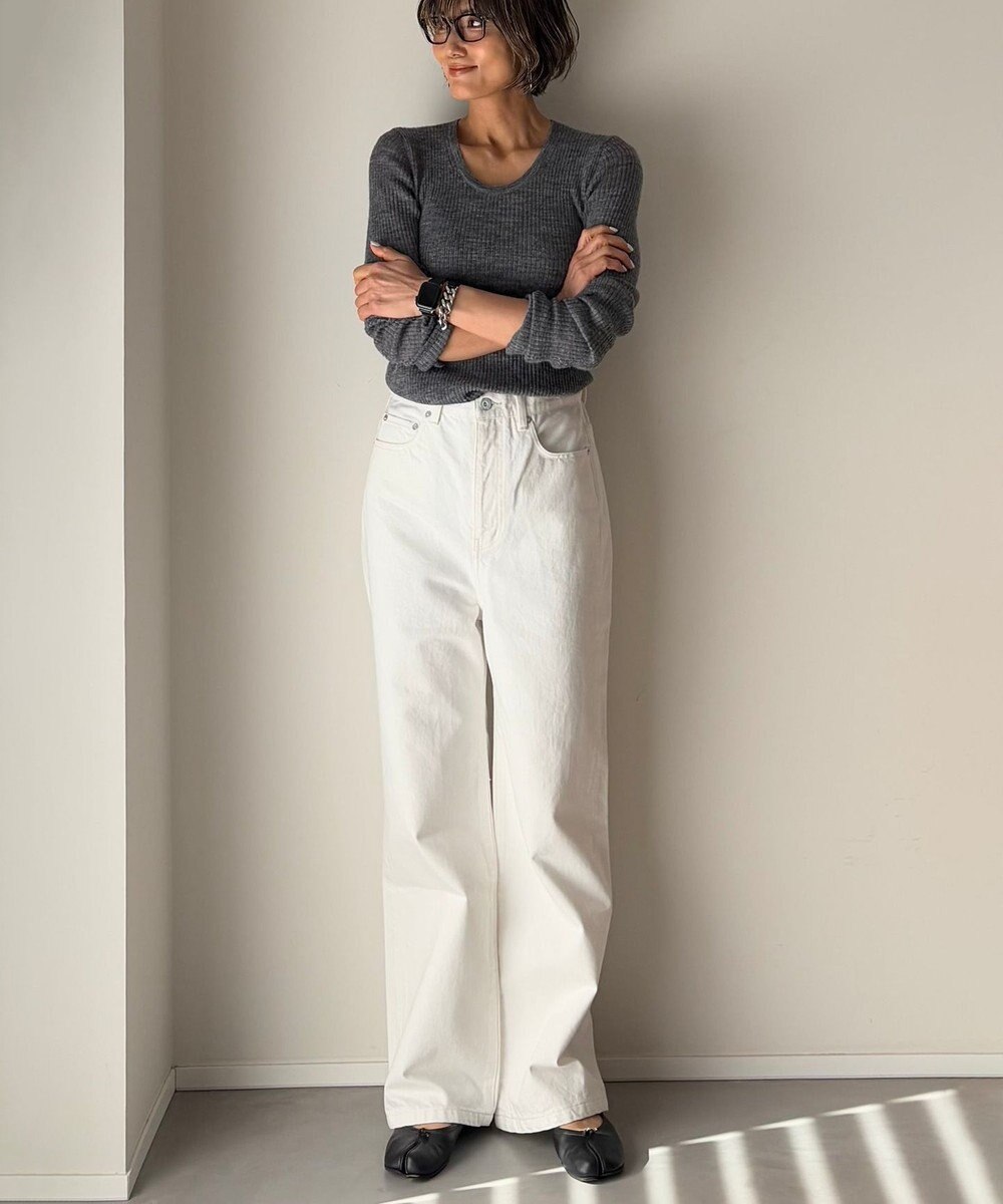 woadblue ＜坪田あさみさんコラボ＞SALUU　サルー /デニムパンツ ホワイト 