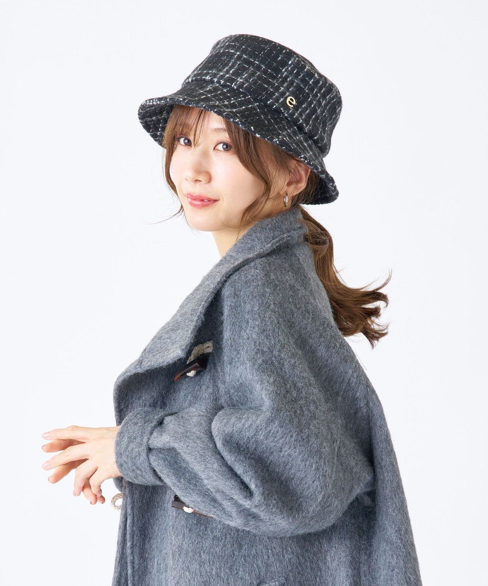 MOONBAT estaa(エスタ) ざっくりツイード バケットハット  帽子 手洗い可能 サイズ調整可能 