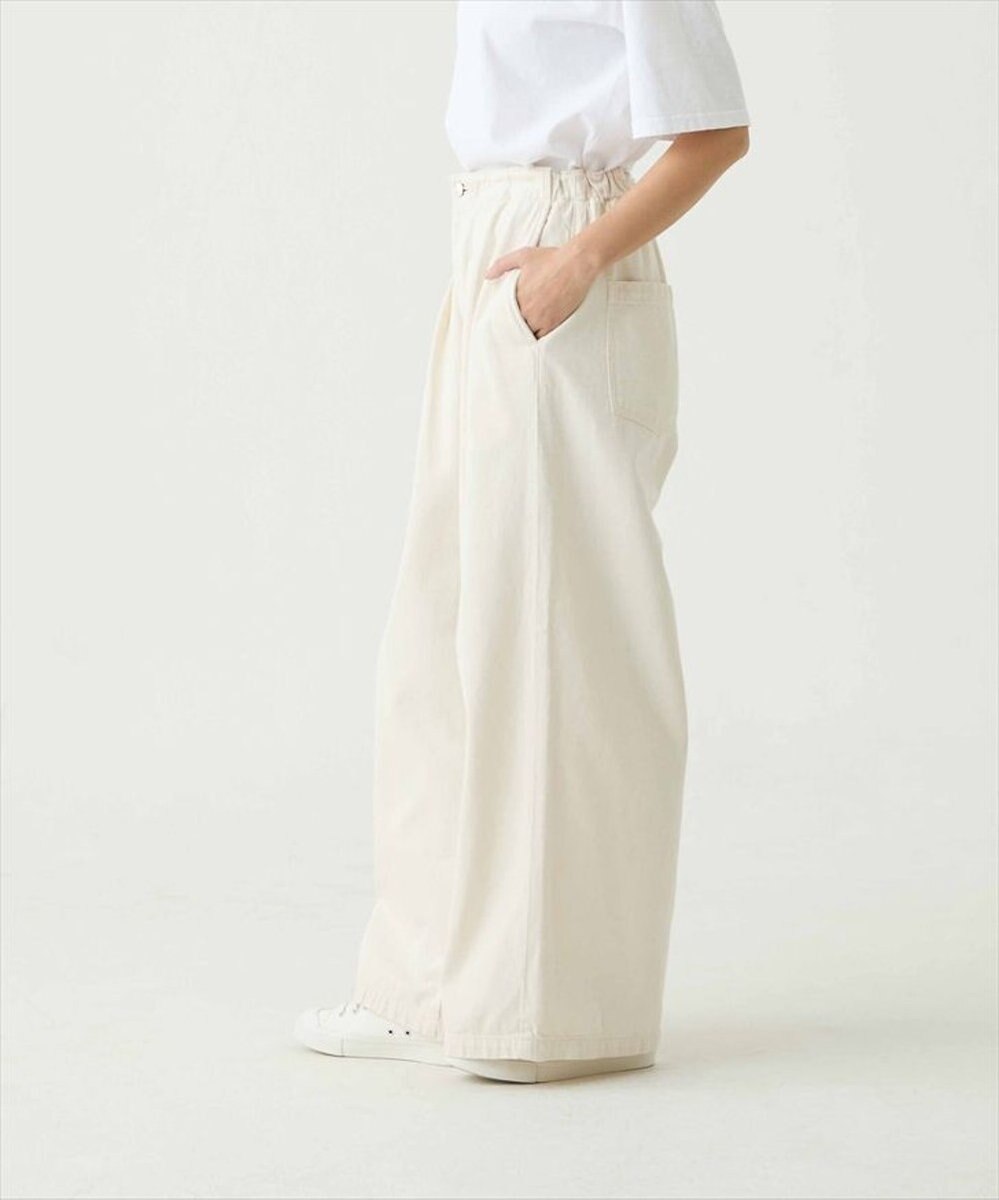 caqu FS linen relax pants コットンリネンリラックスワイドデニム 