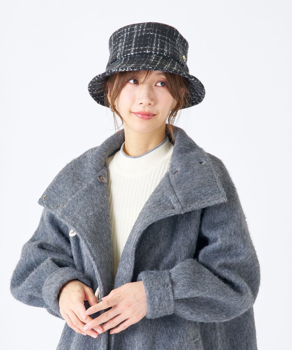 MOONBAT estaa(エスタ) ざっくりツイード バケットハット  帽子 手洗い可能 サイズ調整可能 