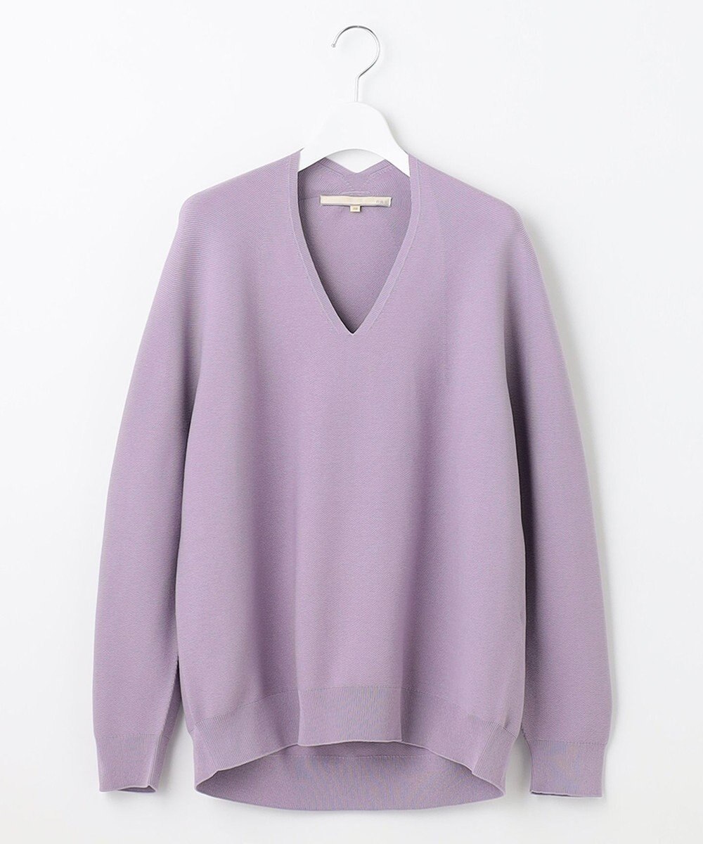 自由区 【洗える】コットンストレッチホールガーメント プルオーバーニット 