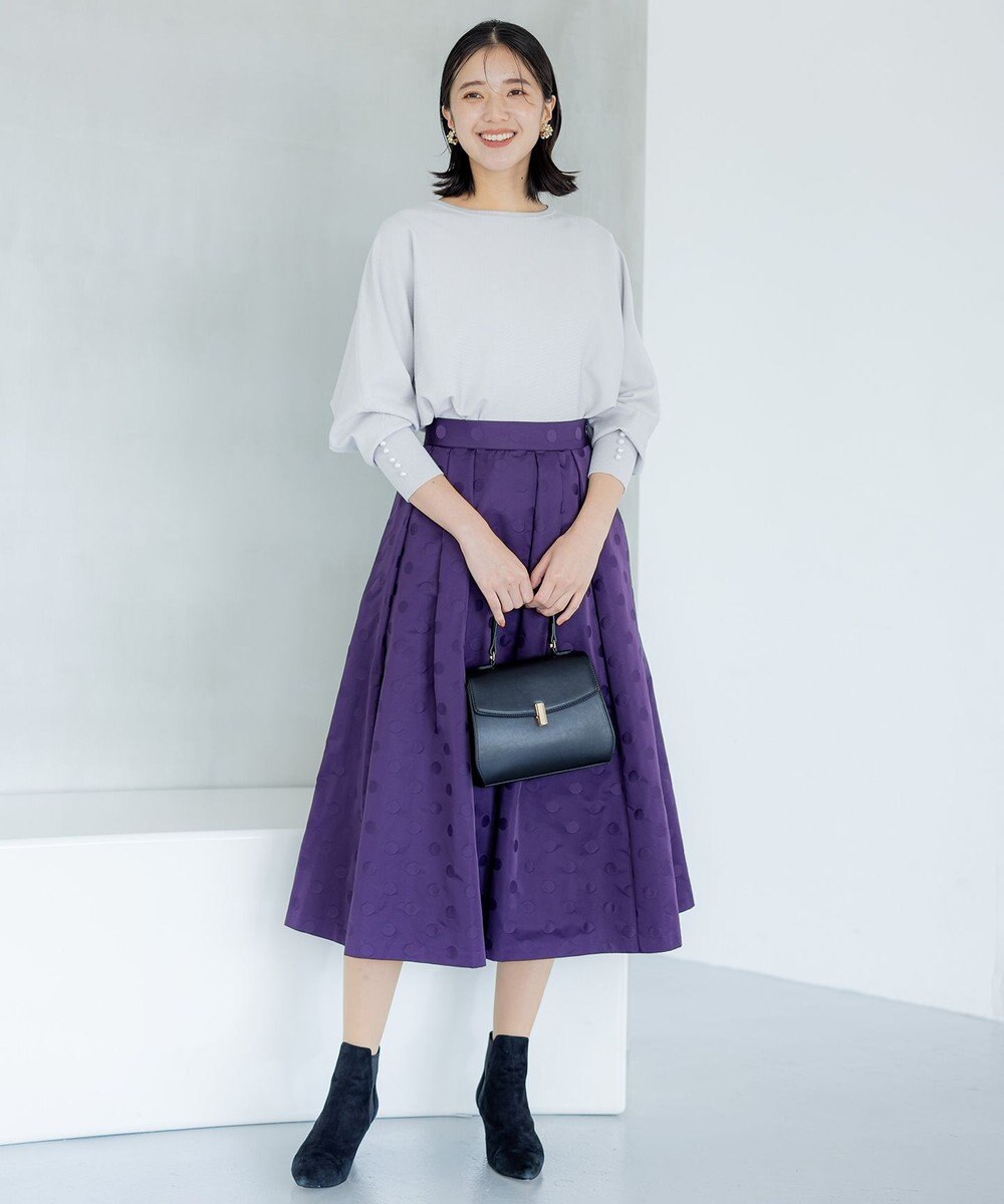 組曲 ドットジャガード フレア スカート 