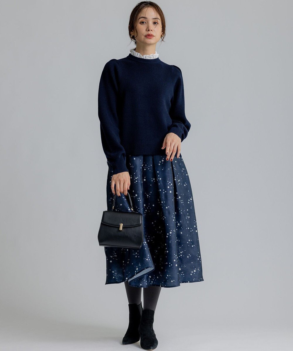 組曲 L 【WEB限定】襟付き片畔ニットプルオーバー 