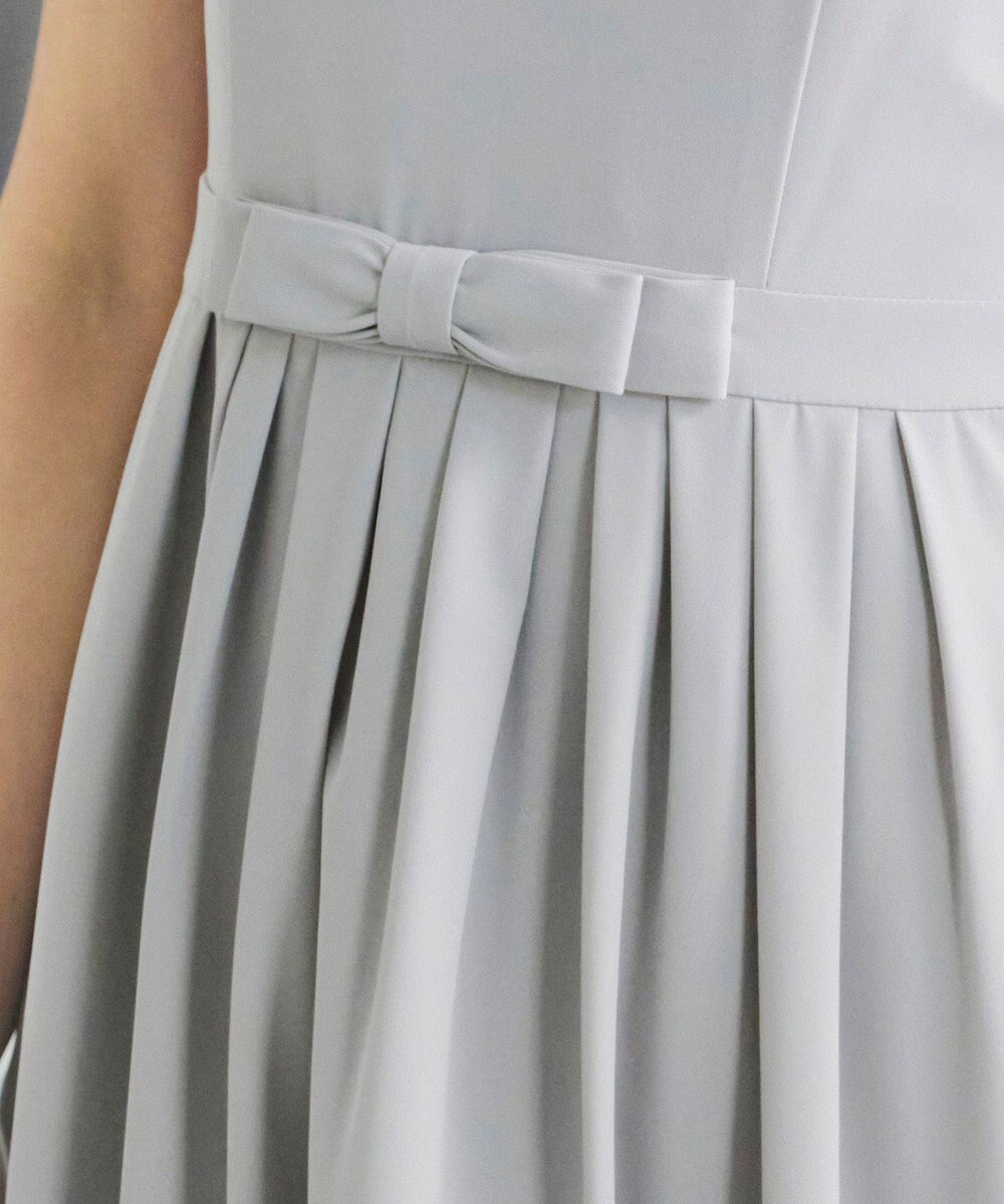 Tiaclasse 【洗える】半袖リボンギャザーフレアワンピース 