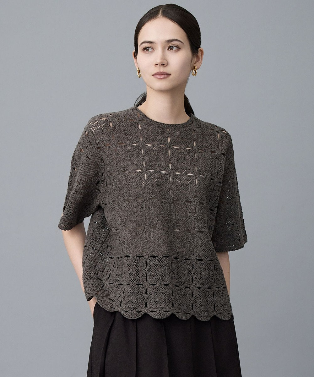 自由区 エンブロイダリー ニット 