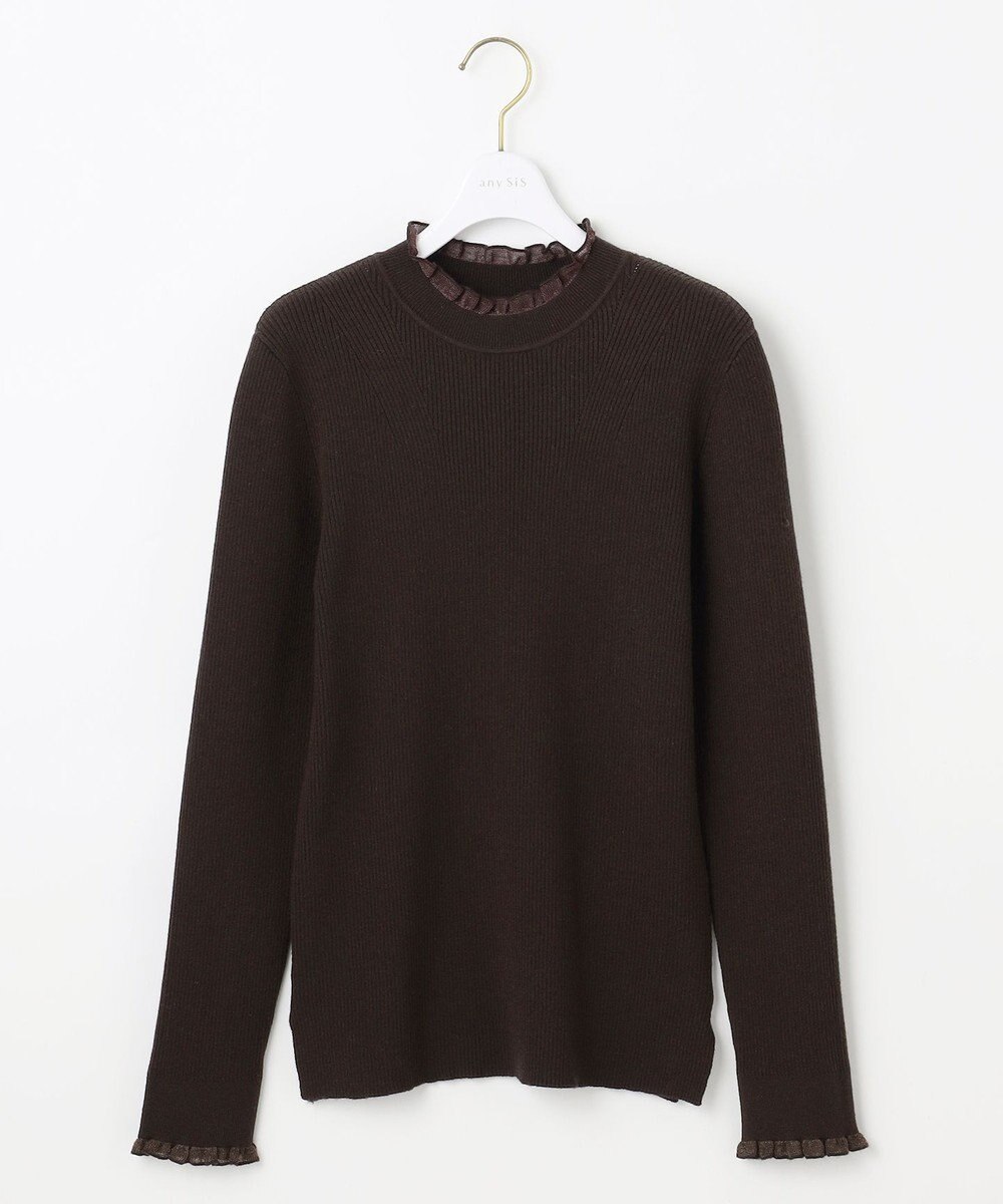 ANY SIS CICA加工 フリルネック プルオーバー 