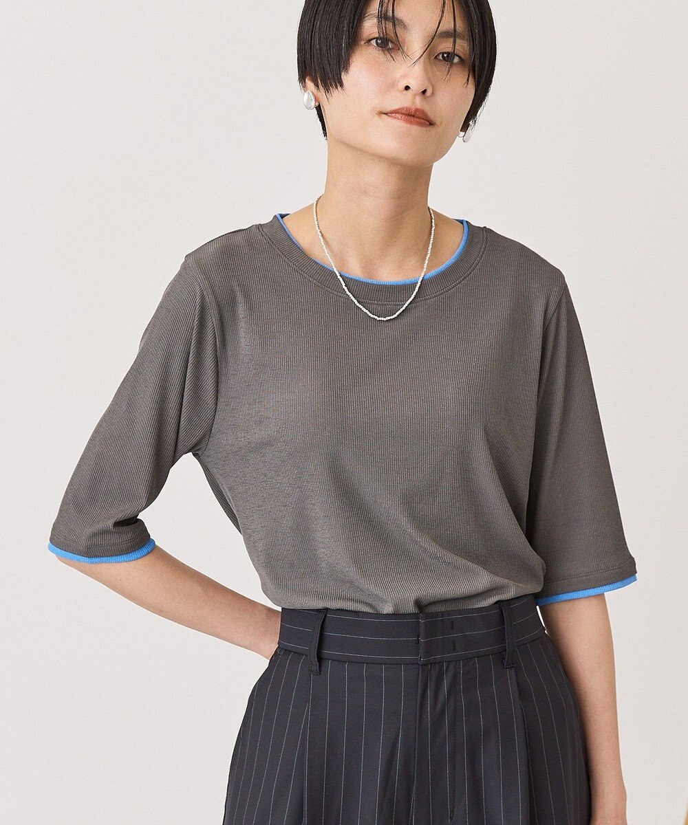 AMERICAN HOLIC シアーリブ配色プルオーバー 