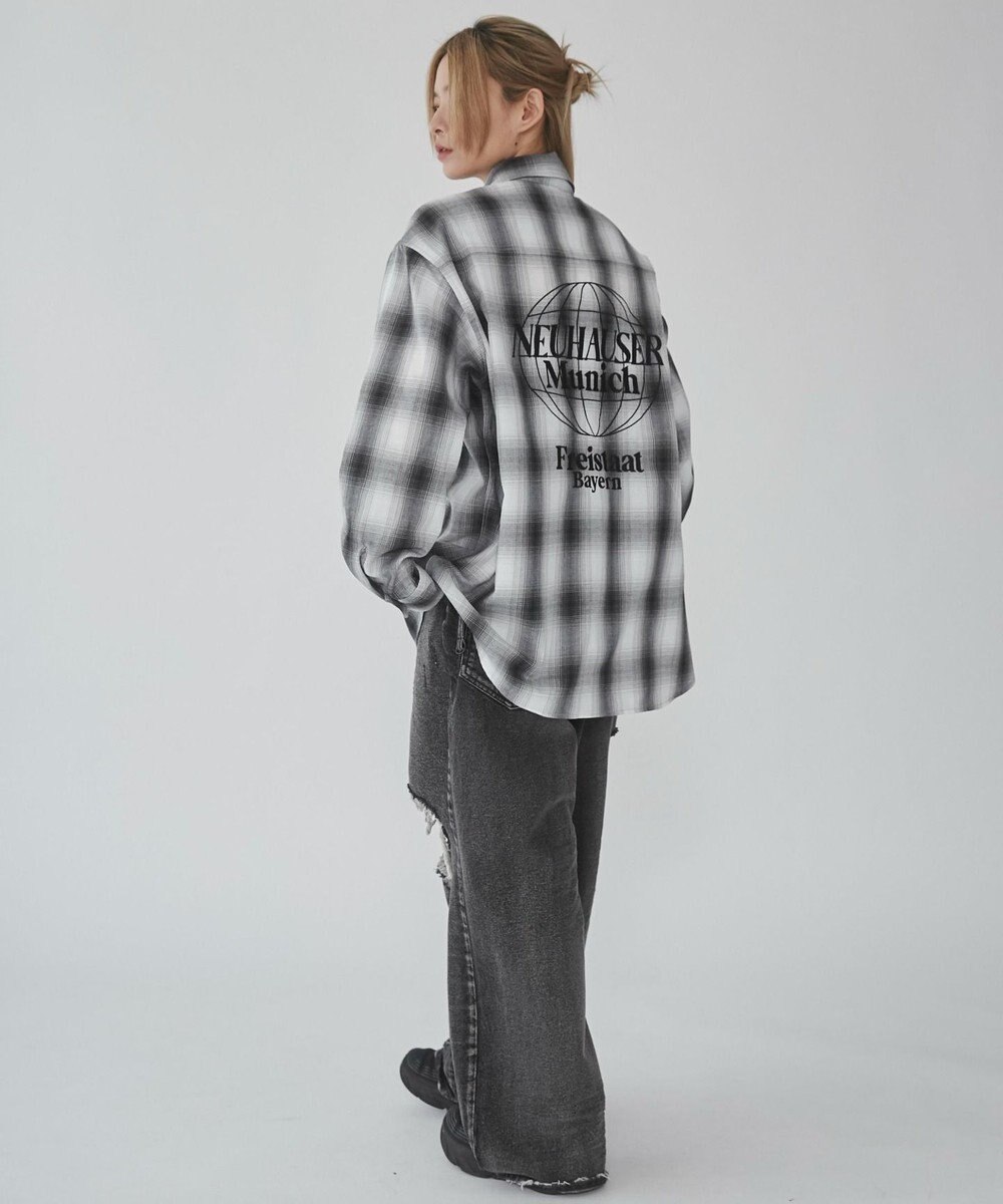 WEGO 【ユニセックス着用ITEM】グラフィックオンブレチェックシャツ（LS） 