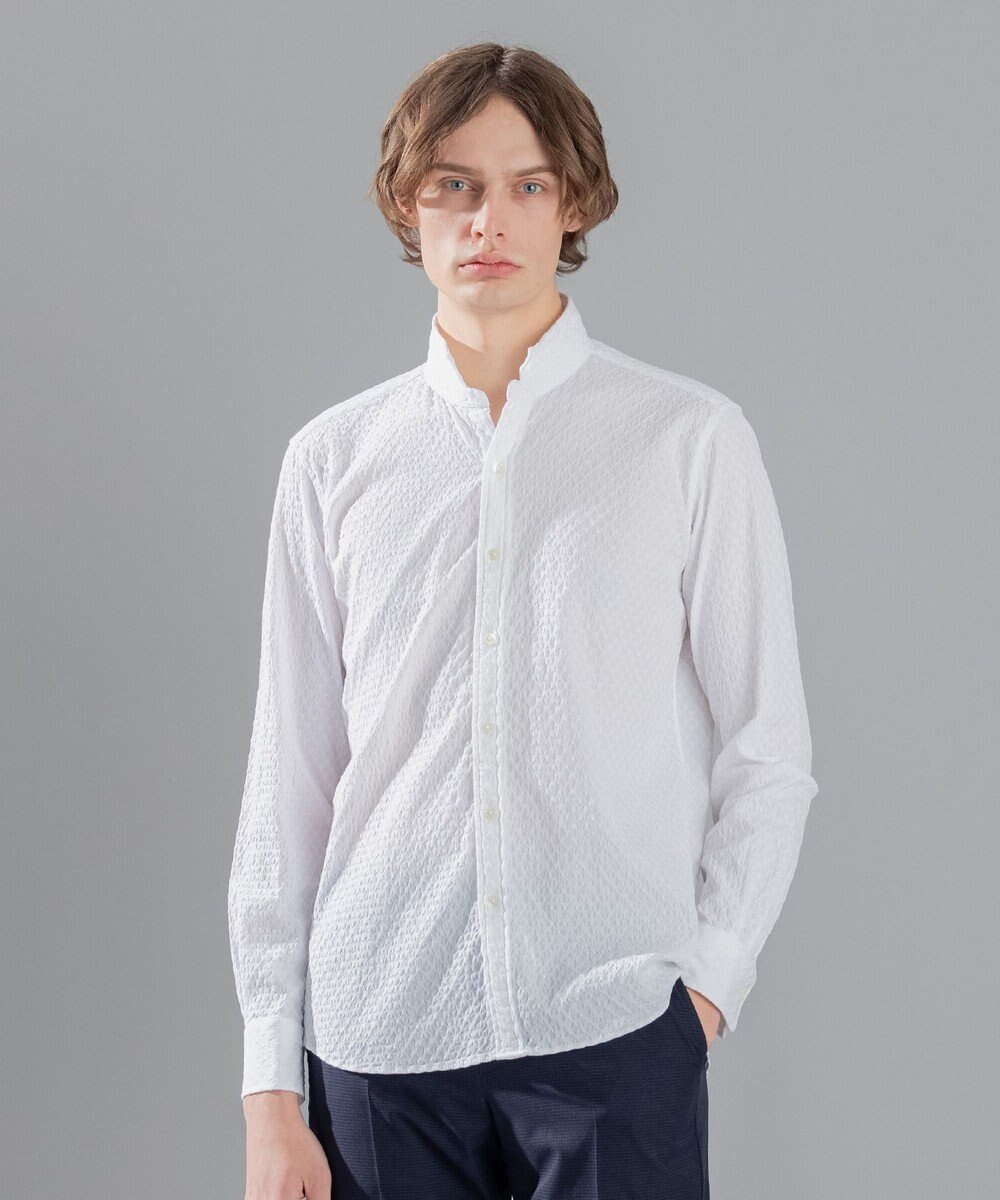 JOSEPH HOMME トライジャガードストレッチ　ウィングカラーシャツ 