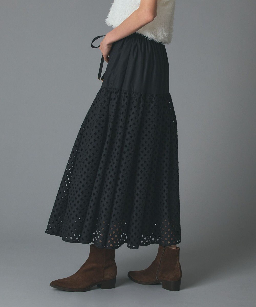 GRACE CONTINENTAL メッシュカットワークスカート 