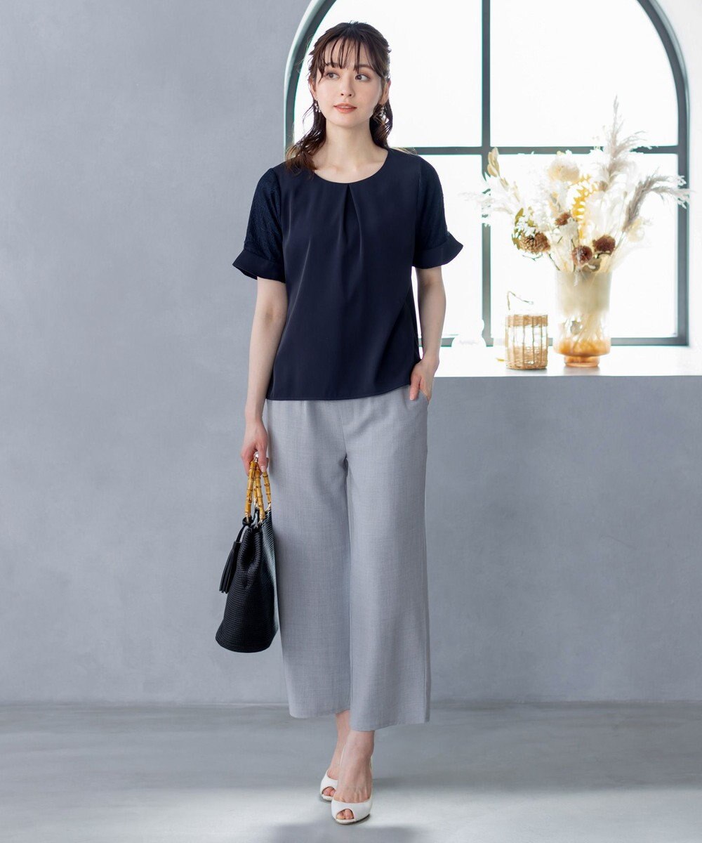 Tiaclasse 【新色追加・洗える】体型カバーも叶うレーススリーブブラウス 