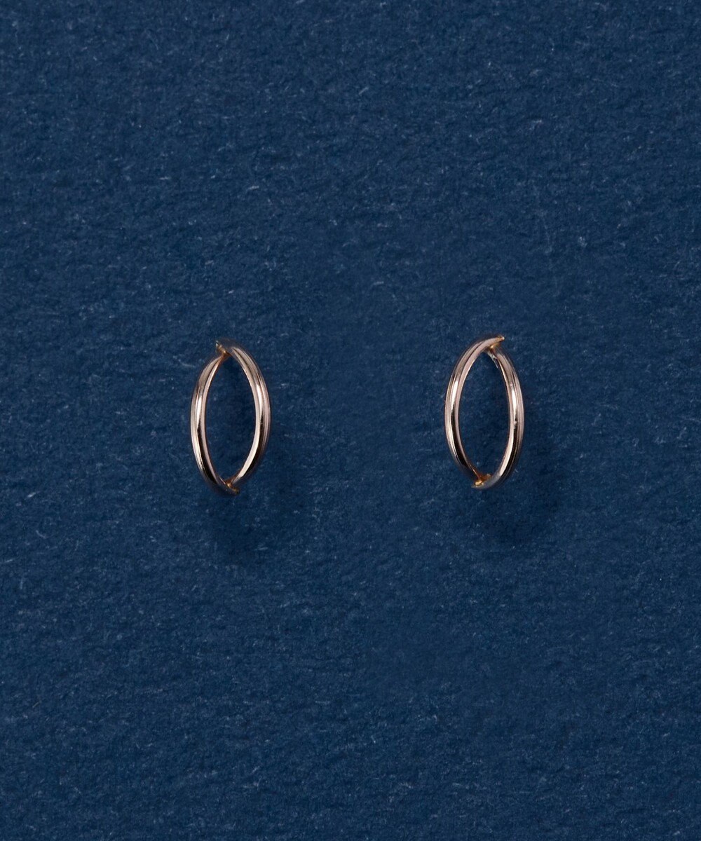 Phoebe 【K10】ダブルハーフプープピアス　ローズゴールド 