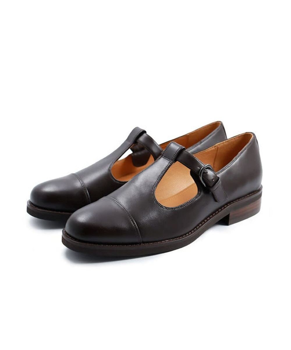 APOM イタリアンカーフ Tストラップシューズ 30 