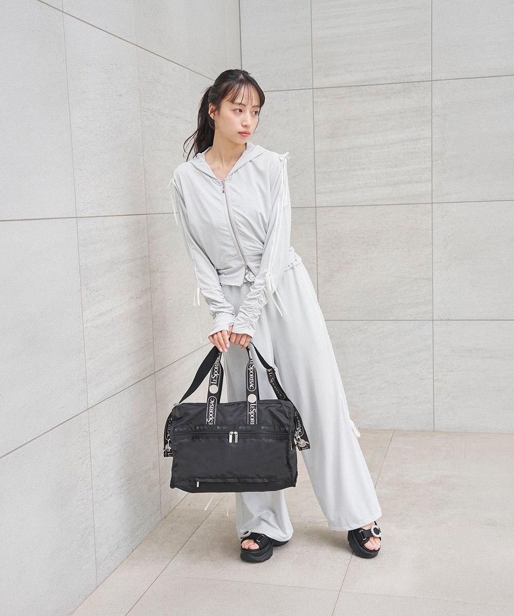 LeSportsac DELUXE MED WEEKENDER MH/ロゴジャガードブラックスナイデル 
