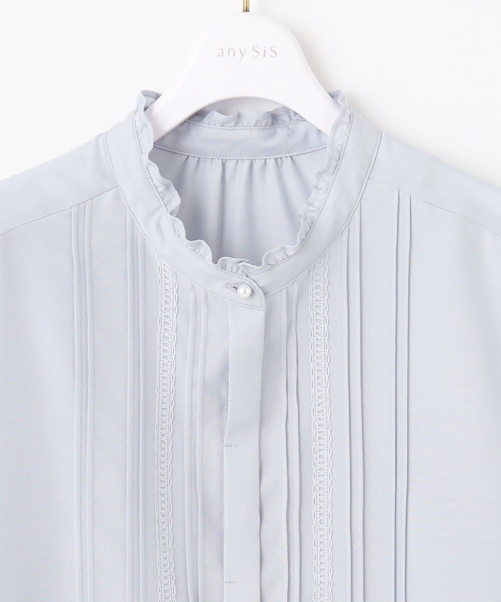 ANY SIS 【洗える】レースピンタック ブラウス 