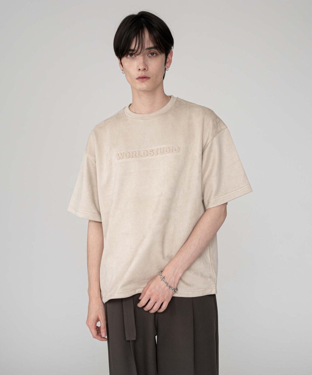 WEGO 【ユニセックス着用ITEM/MLサイズ展開】フェイクスウェードエンボスロゴT（SS） 