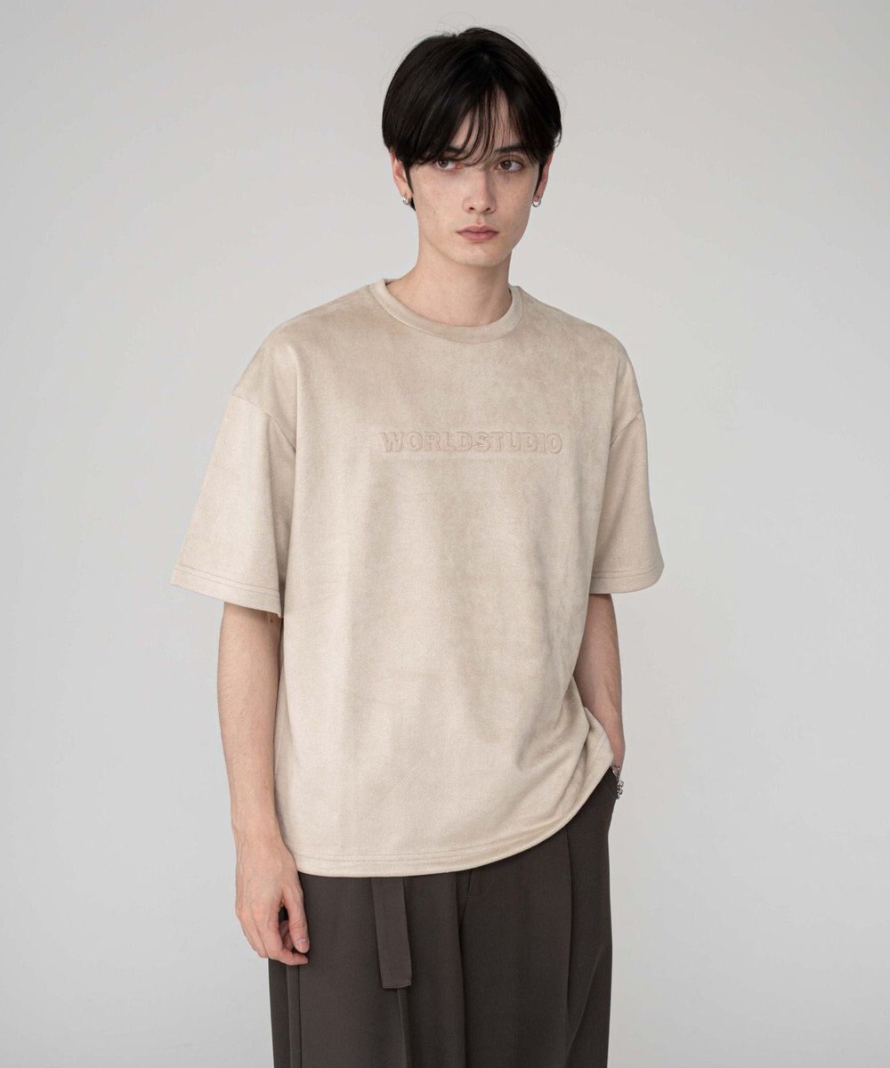 WEGO 【ユニセックス着用ITEM/MLサイズ展開】フェイクスウェードエンボスロゴT（SS） 