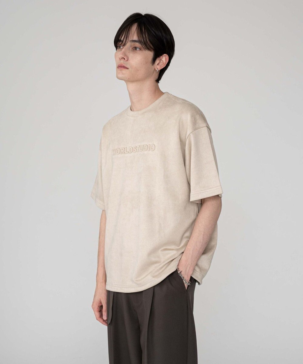 WEGO 【ユニセックス着用ITEM/MLサイズ展開】フェイクスウェードエンボスロゴT（SS） 