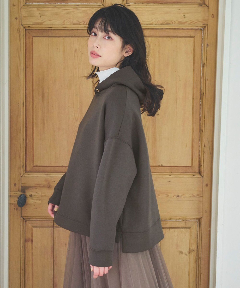 ANY L 【洗濯機可】クロップド丈ダンボールパーカー 