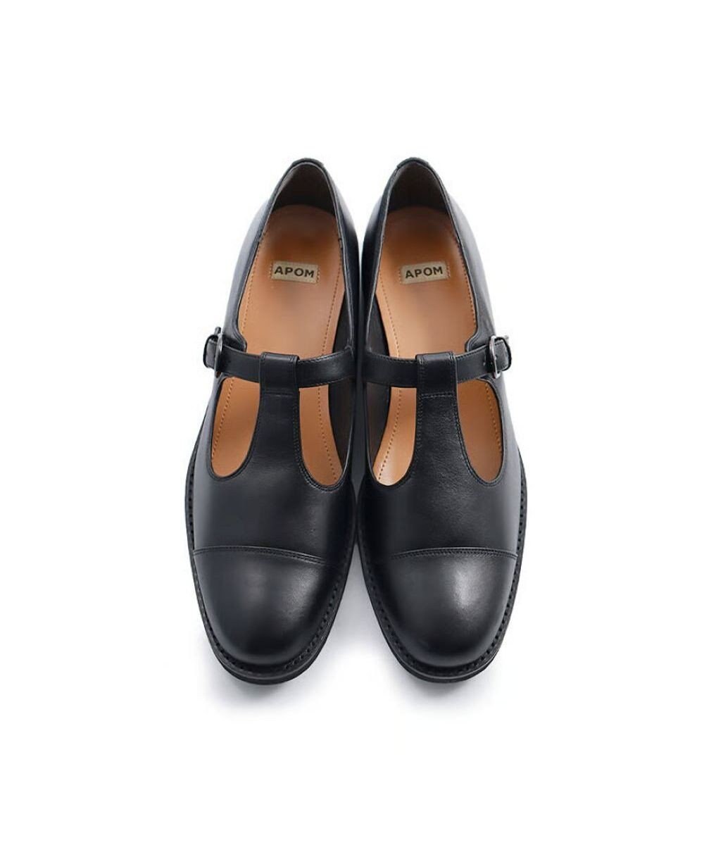 APOM イタリアンカーフ Tストラップシューズ 30 