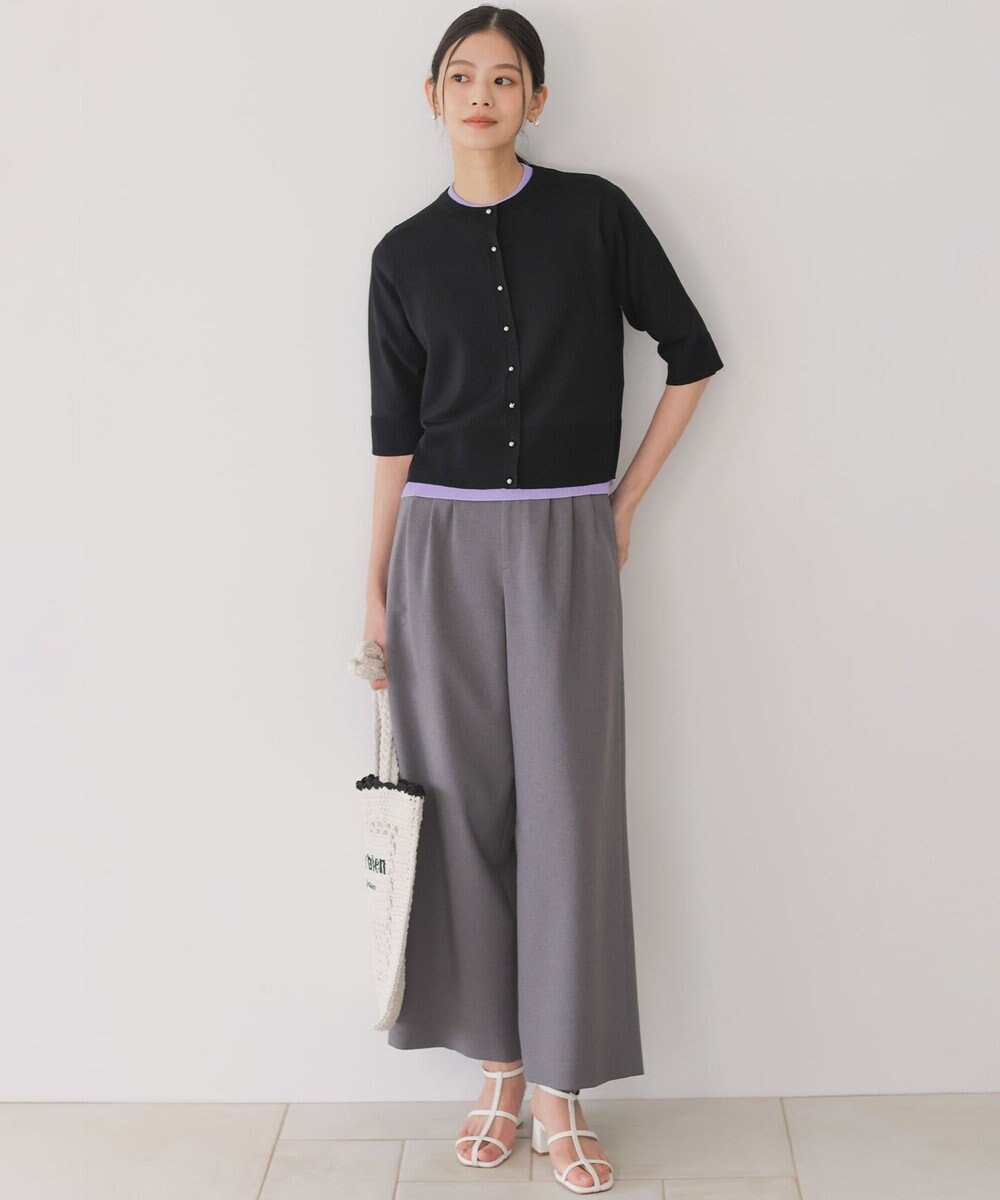 組曲 マイラックカラー 6分袖 ニット 