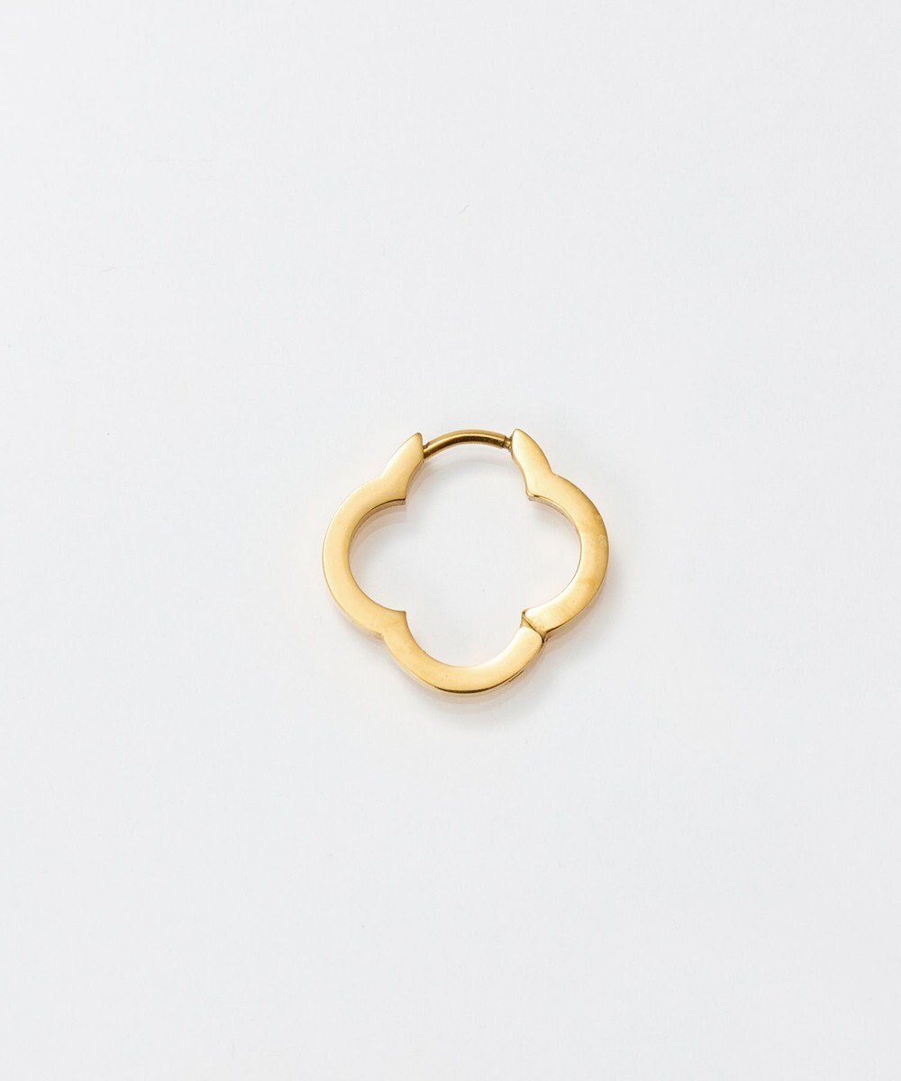 Phoebe 【金属アレルギー対応】フラワーワンタッチフープピアス　ゴールド/サージカルステンレス（片耳） 