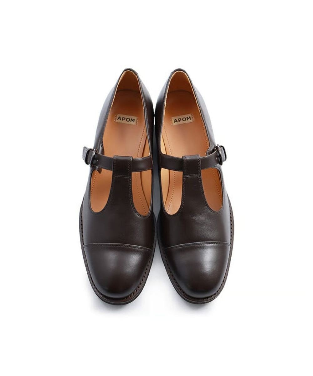 APOM イタリアンカーフ Tストラップシューズ 30 