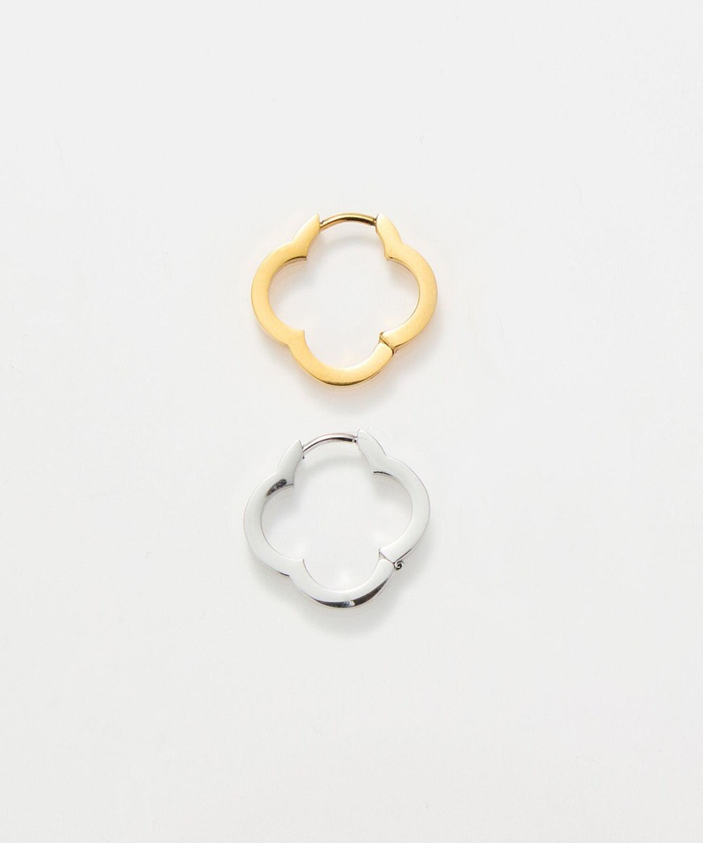 Phoebe 【金属アレルギー対応】フラワーワンタッチフープピアス　ゴールド/サージカルステンレス（片耳） 