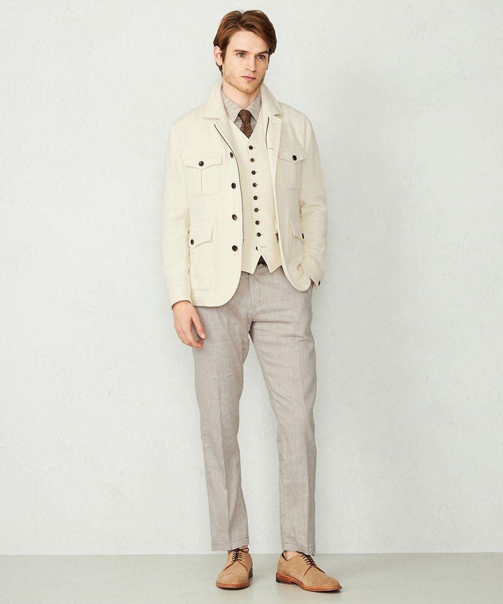 JOSEPH ABBOUD 【キングサイズ】リヨセルリネンシャンブレー パンツ 