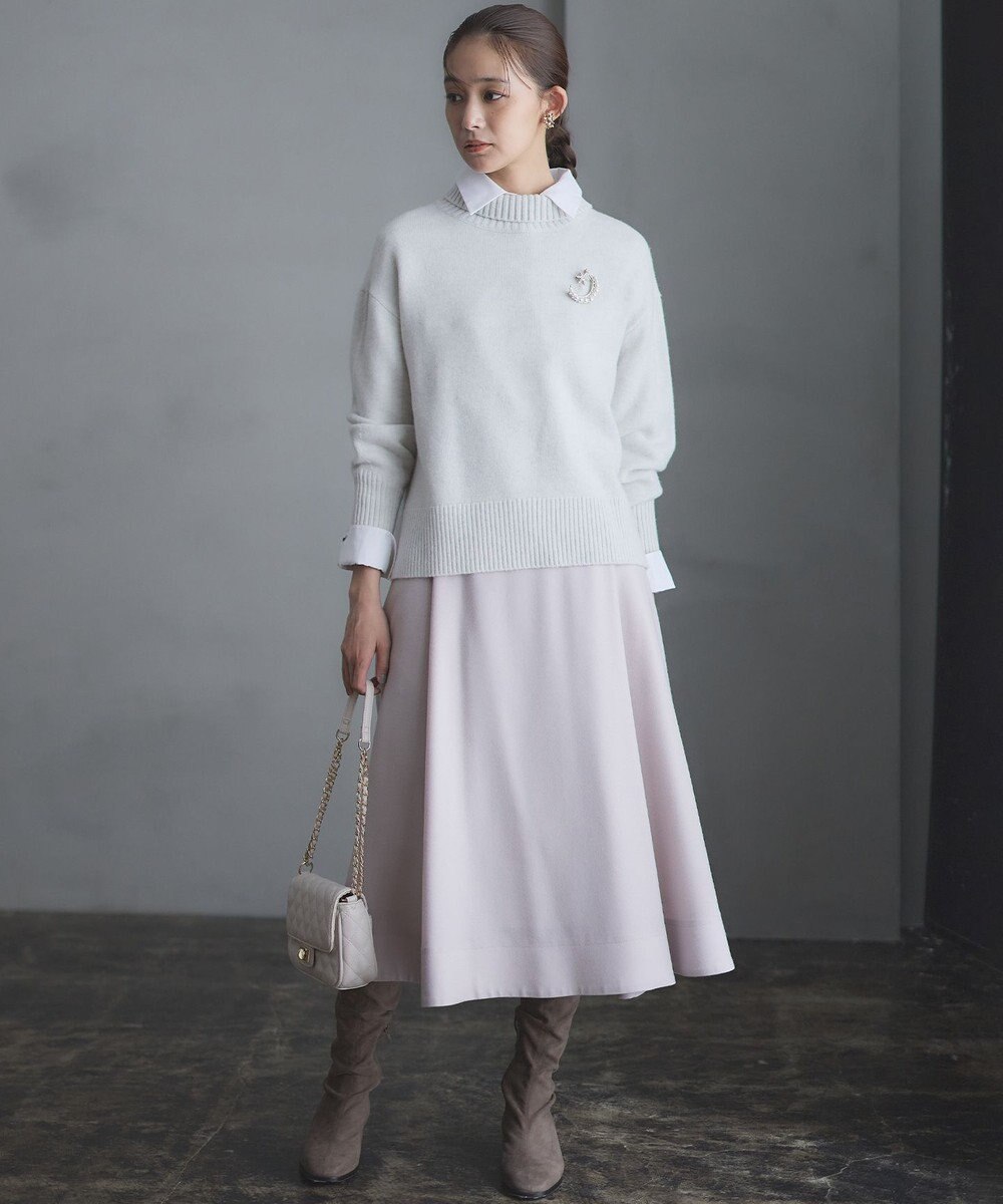 組曲 ウールカシミヤミックス ロールネック ニット 