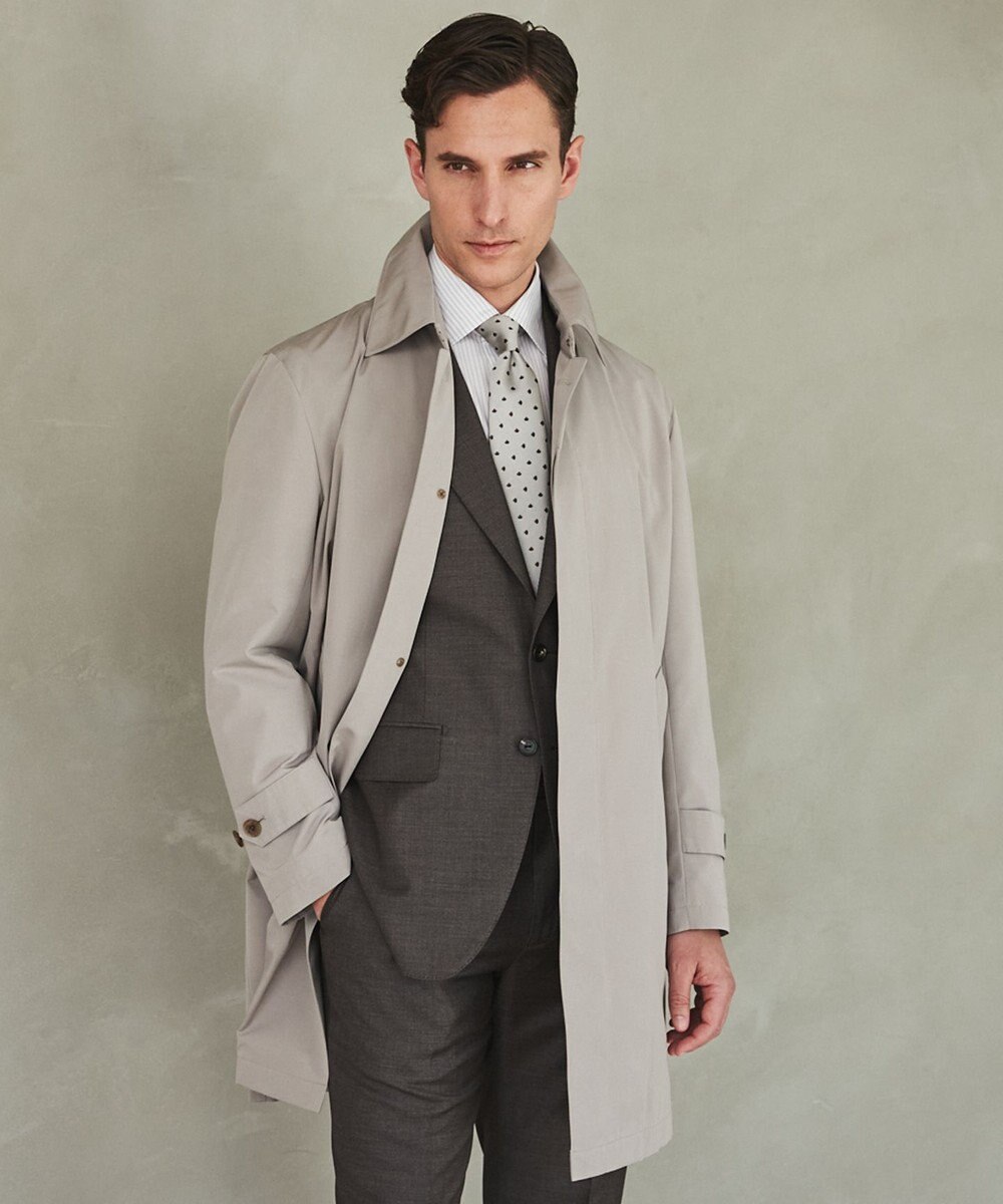 GOTAIRIKU ダウンライナー装着可【半裏仕様】コットンポリエステル ステンカラースプリングコート(25年春夏モデル) 