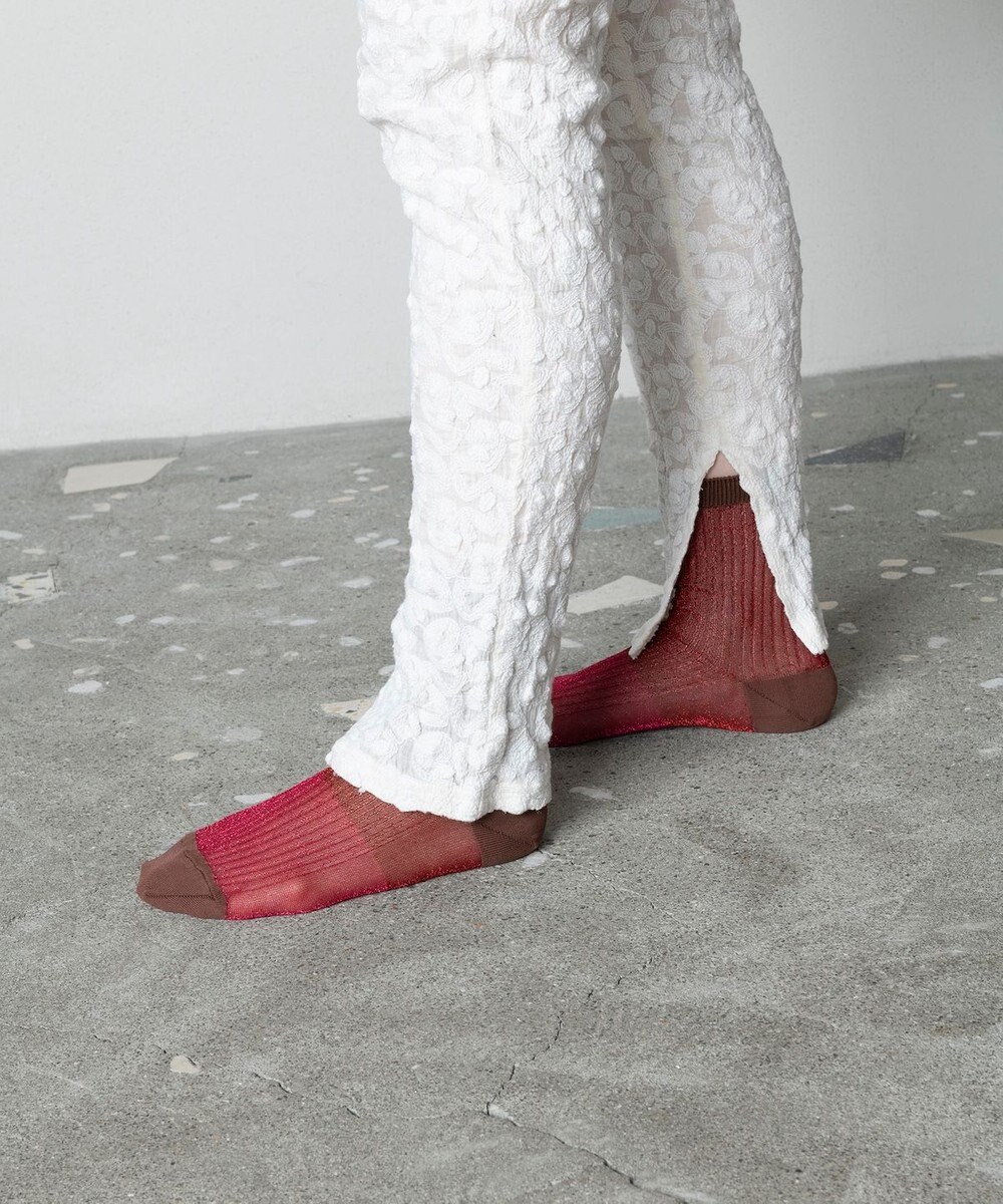 TRICOTE シアーバイカラーリブソックス 