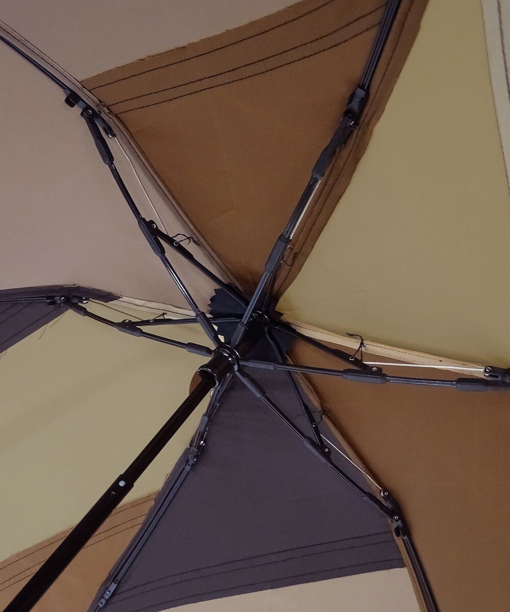 +RING 【限定/日本製】レディース向け パッチワーク プラスリング 折傘50cm BRN SR322 