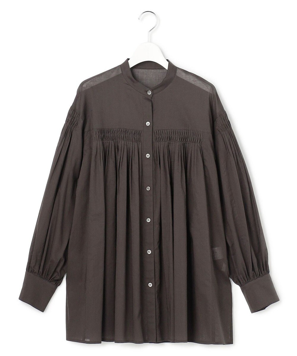 23区 L 【SLOW/一部店舗限定】コットンボイル ギャザー ブラウス 