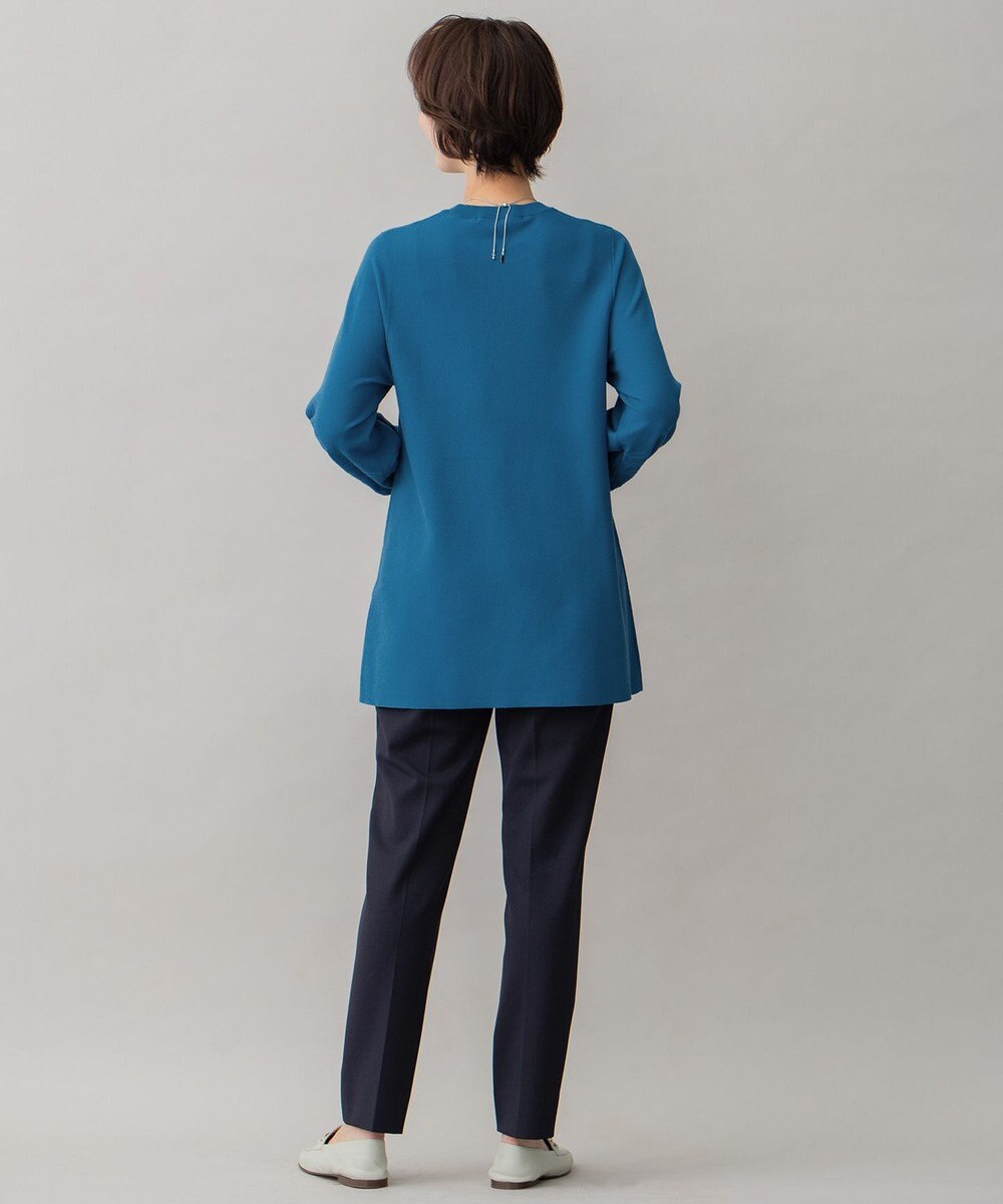 自由区 【洗える】レーヨンポリエステルスムース チュニック丈ニット 