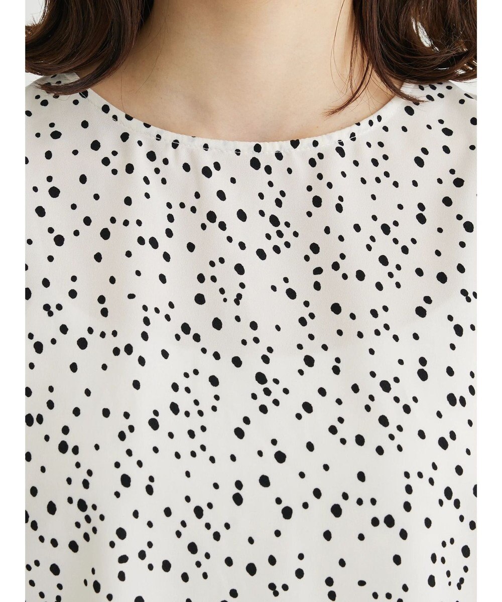 Green Parks 異素材ドットブラウス 