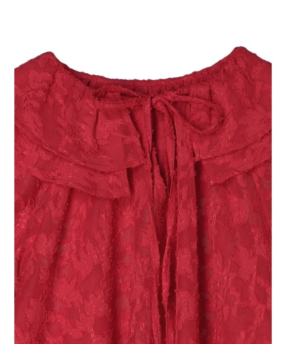 Green Parks シアージャガード花柄フリルブラウス 