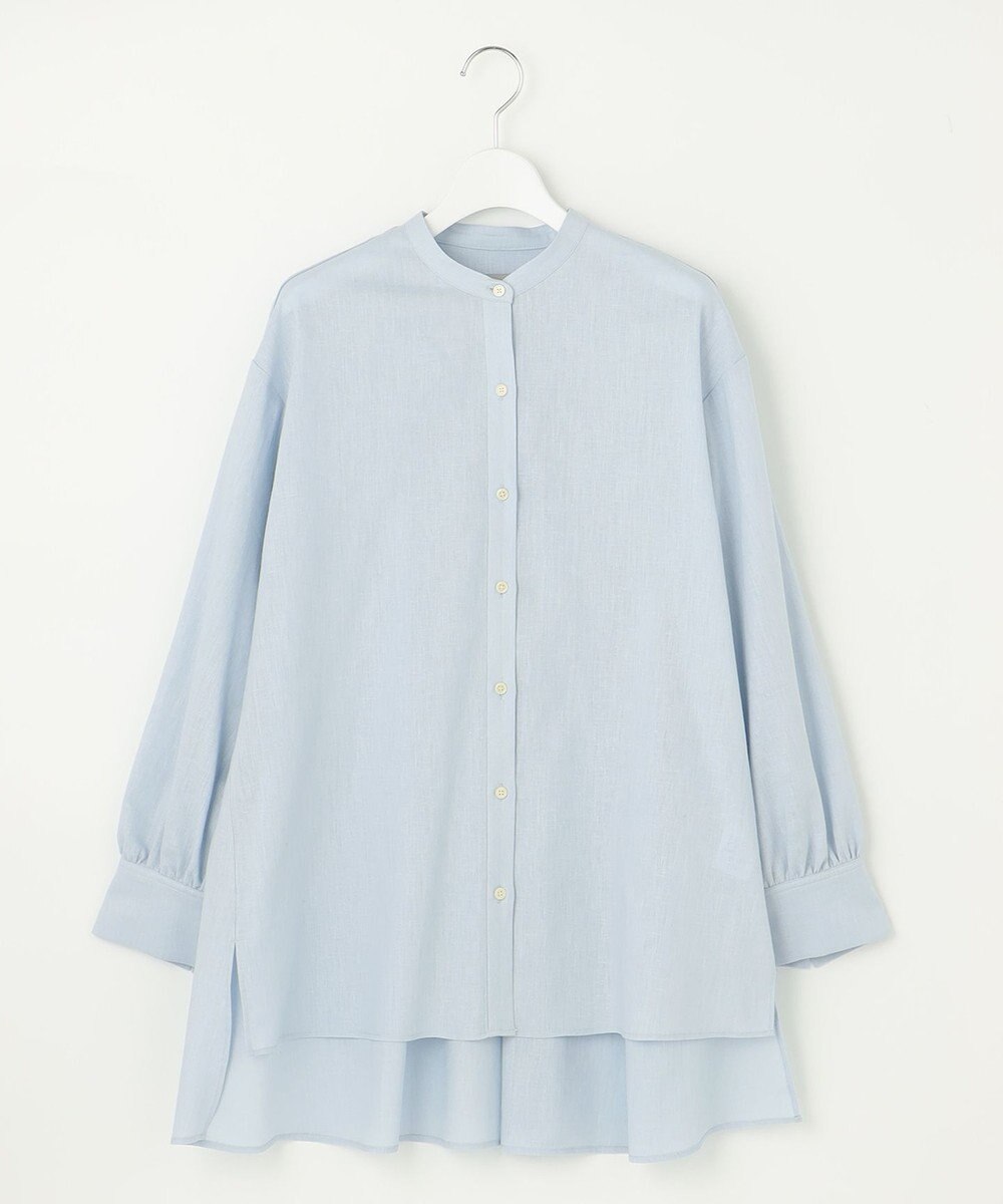 UNFILO 【GISELe 6月号掲載/洗える】リネンレーヨンバンドカラーシャツ 