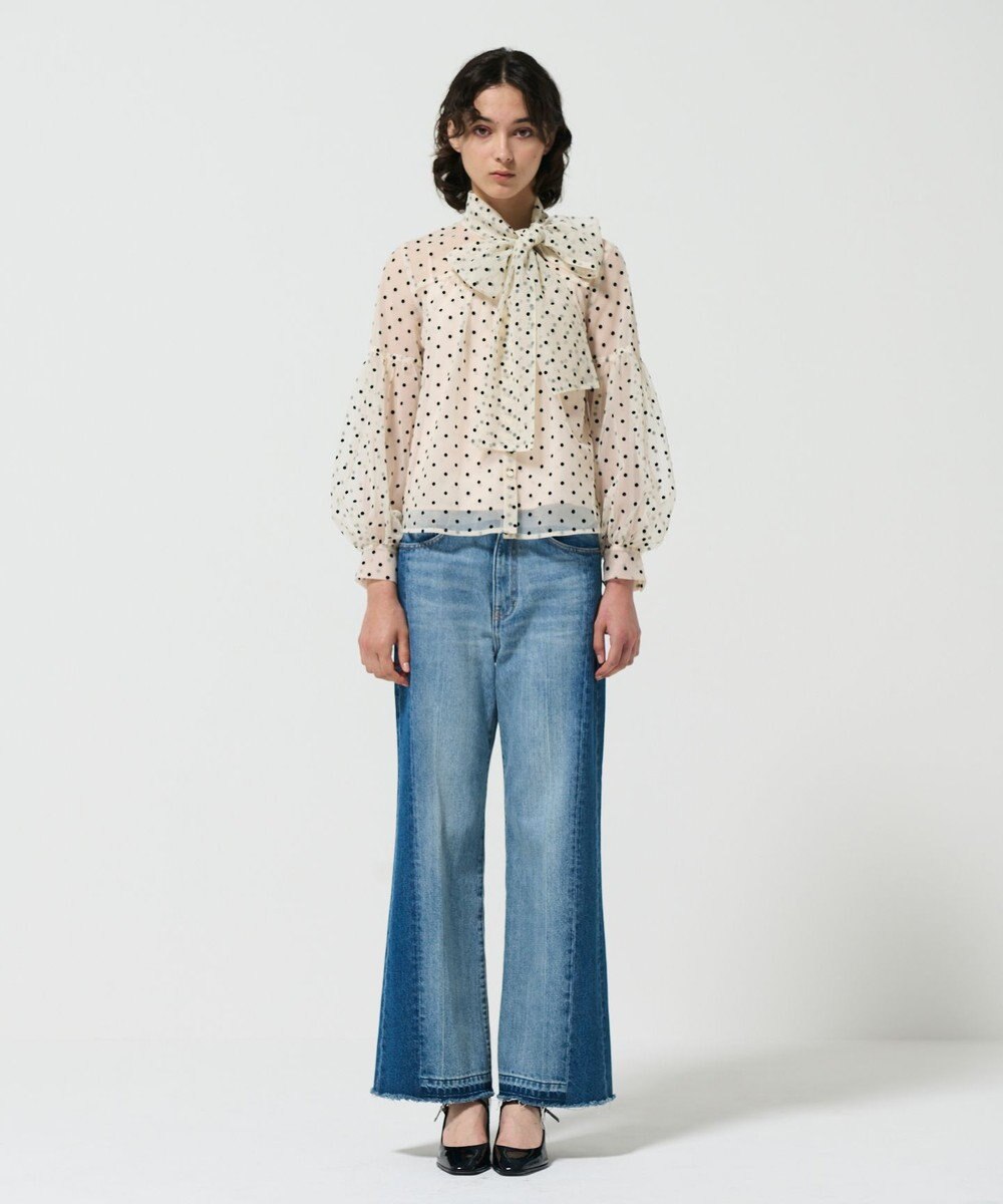 GRACE CONTINENTAL チュールドットボウタイブラウス 