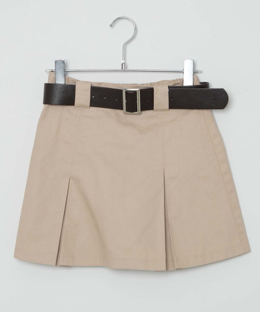 WEGO ベルト付チノプリーツスカパン 