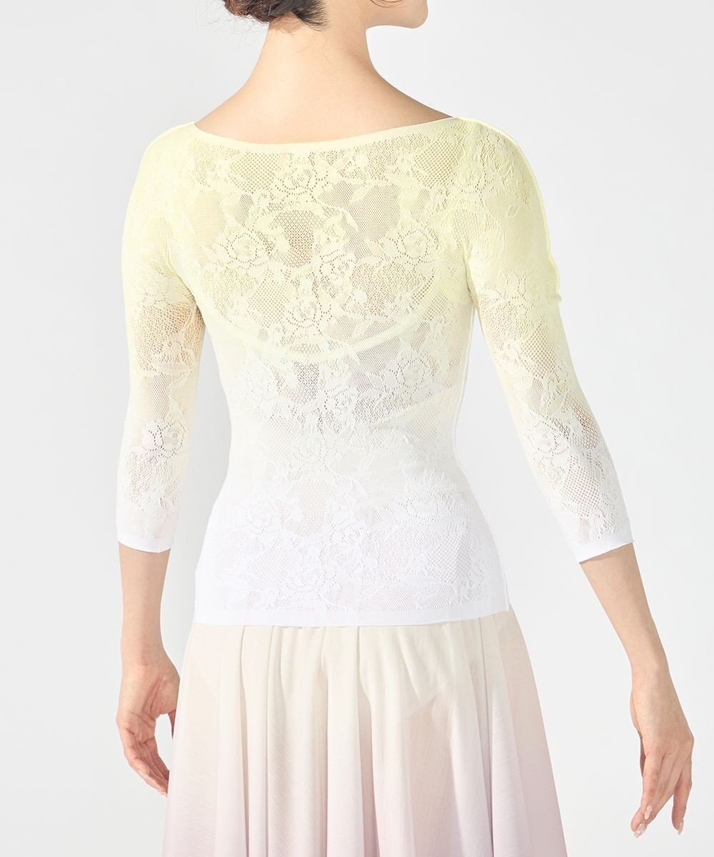 Chacott グラデーションボートネックトップ 