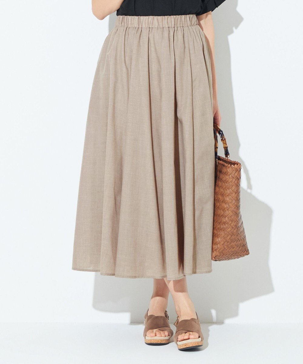 ANY 【ウエストゴム】シャンブレーライク スカート 