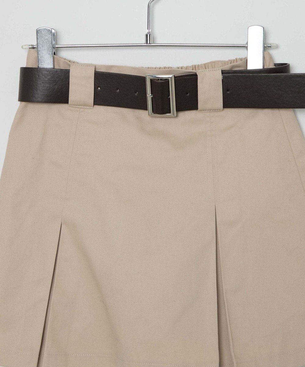WEGO ベルト付チノプリーツスカパン 