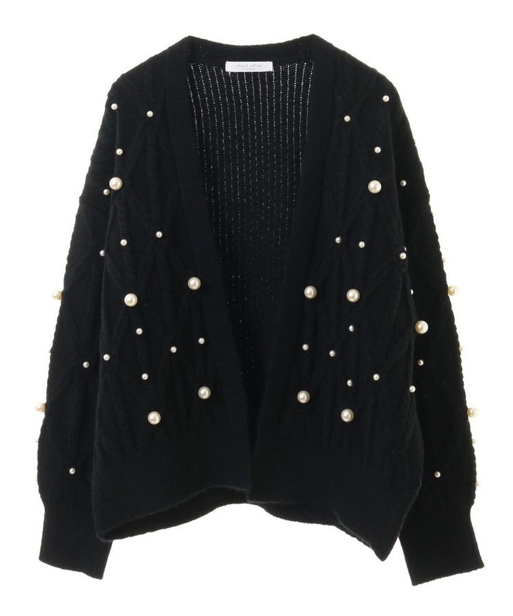 Green Parks パール付ケーブルニットカーディガン 