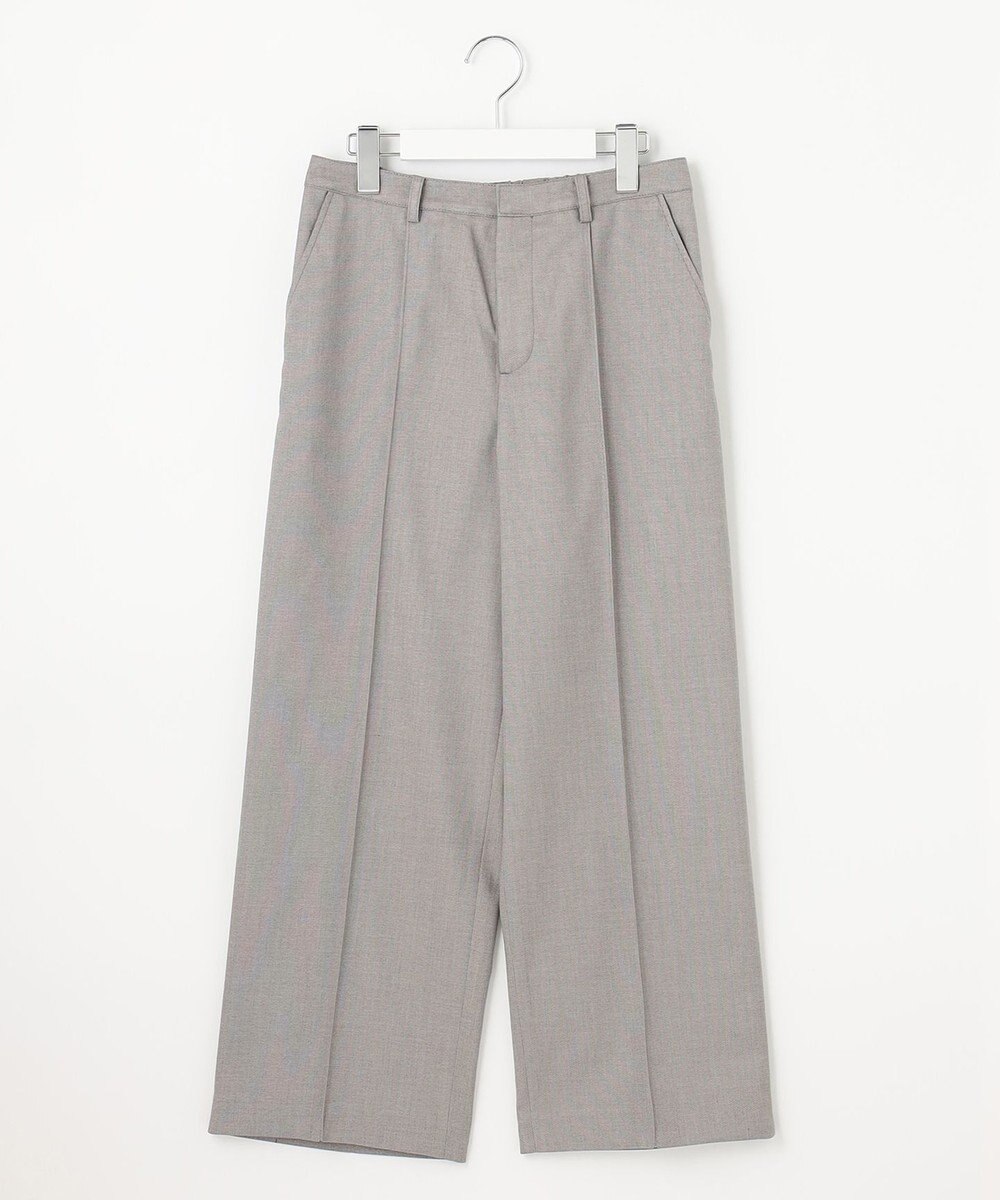 J.PRESS LADIES 【洗える】T/Rシャークスキン セミワイド パンツ 