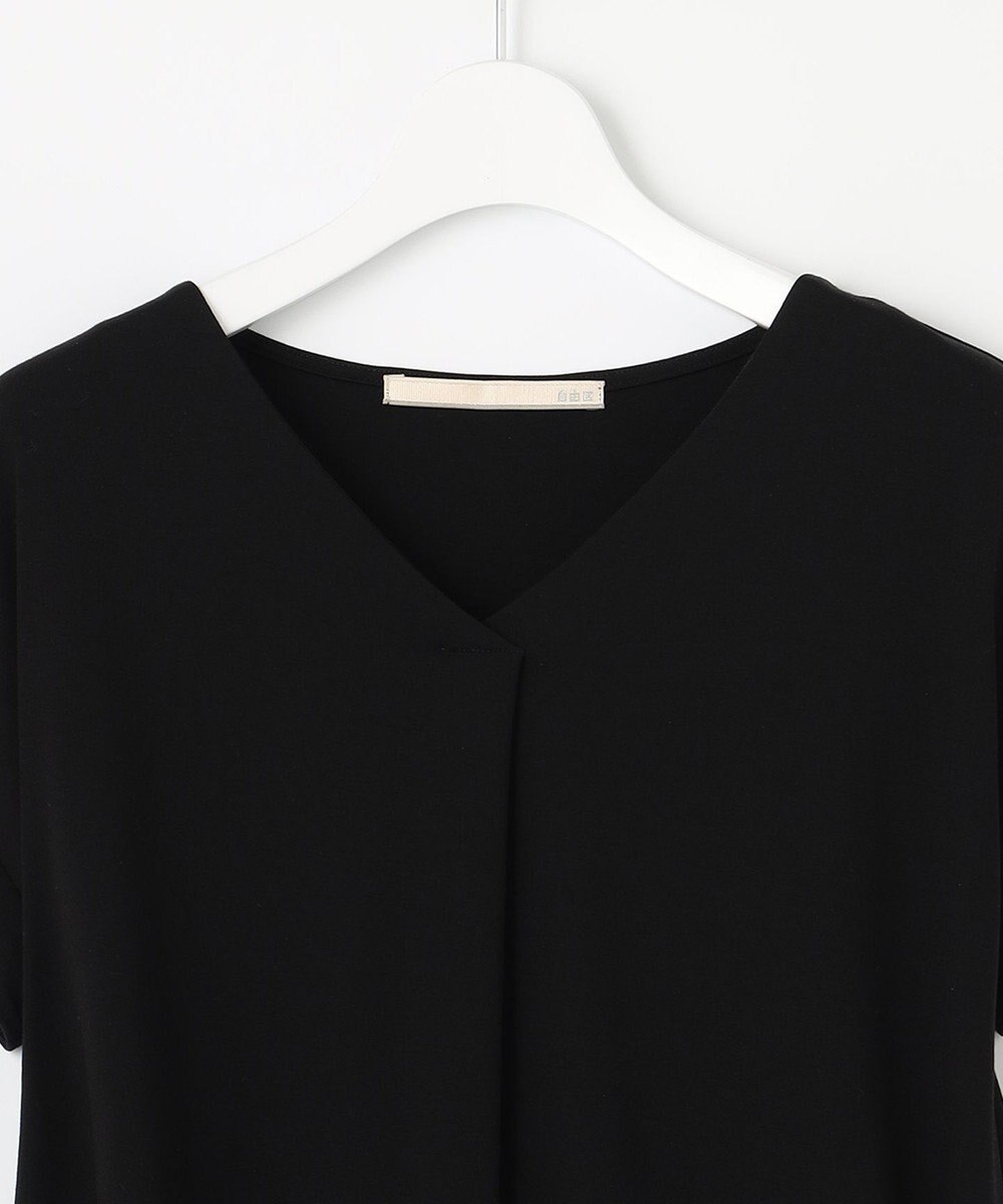 自由区 【XSサイズ~/洗える】ドレーピーポンチフレンチスリーブ カットソー 