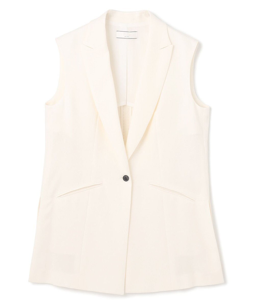 BEIGE， 【洗える】CAROLE / リネンライクノースリーブジレジャケット 