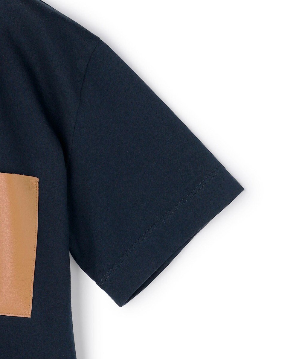 BEIGE， TORENIA / レザーポケットコットンクルーネックTシャツ 