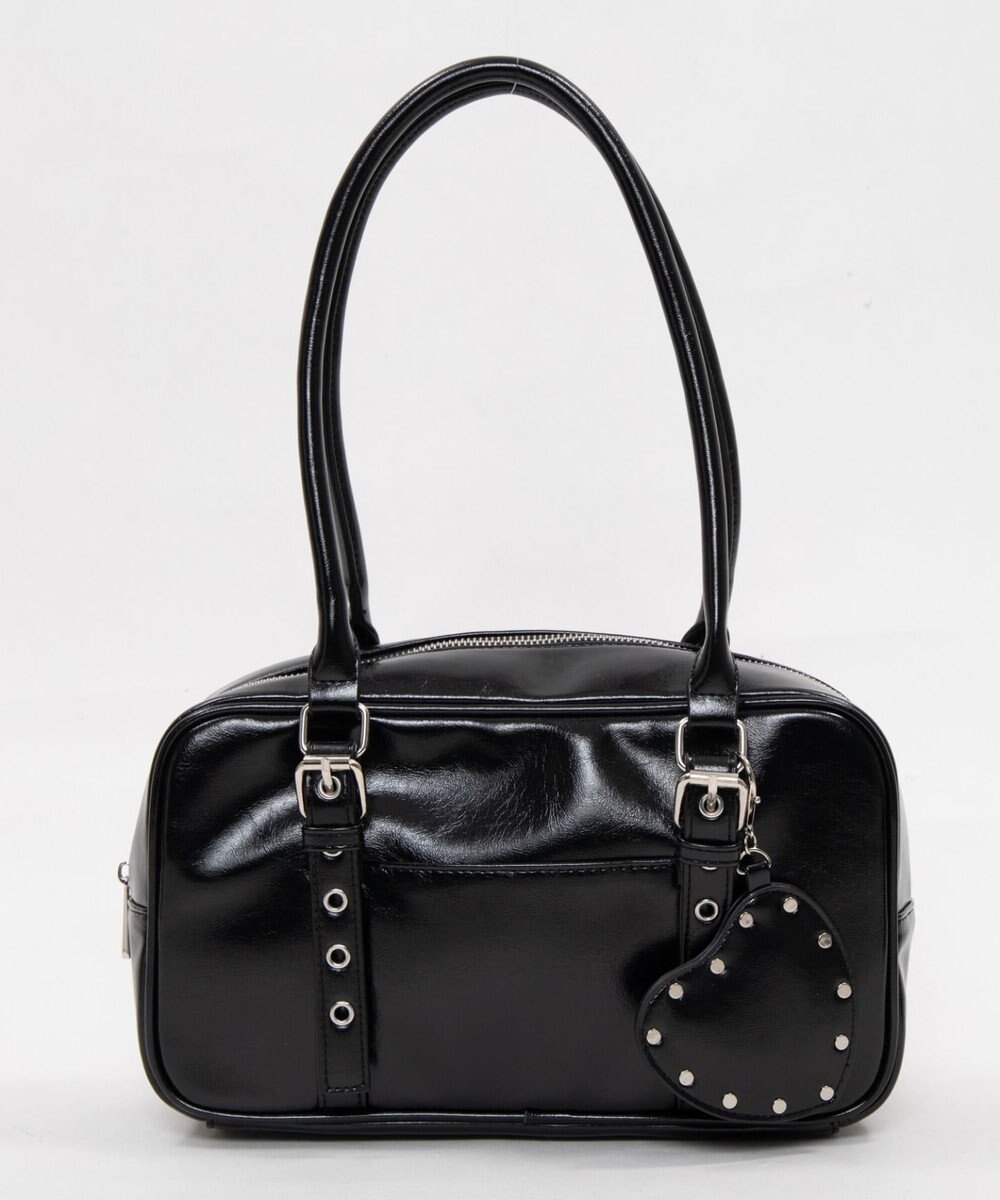 WEGO スタッズハートチャーム付きハトメボストン 